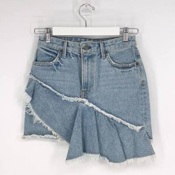 Havana angled denim ruffle skirt - Picture 1 of 4